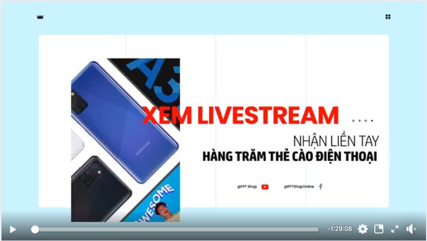 Xem Livestream trúng Galaxy A31